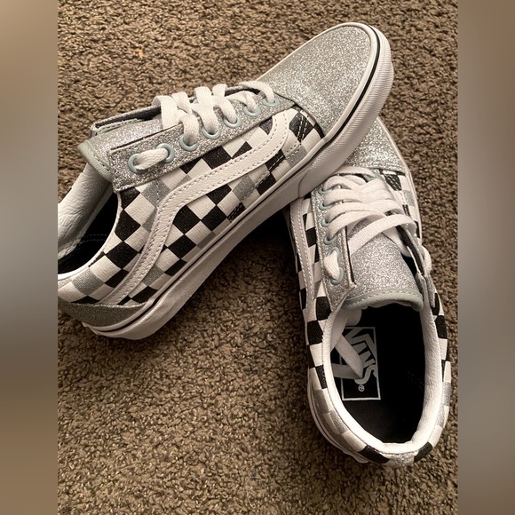 Silver sparkle vans, practically brand new - Picture 2 of 6